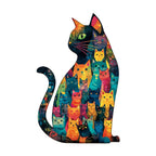 Feline Mosaic Wooden Jigsaw Puzzle