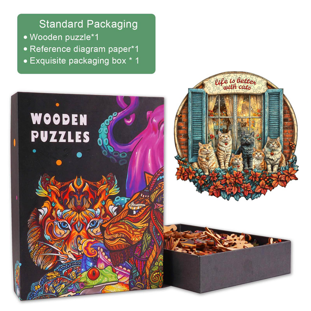 Serenade of Cats Wooden Jigsaw Puzzle