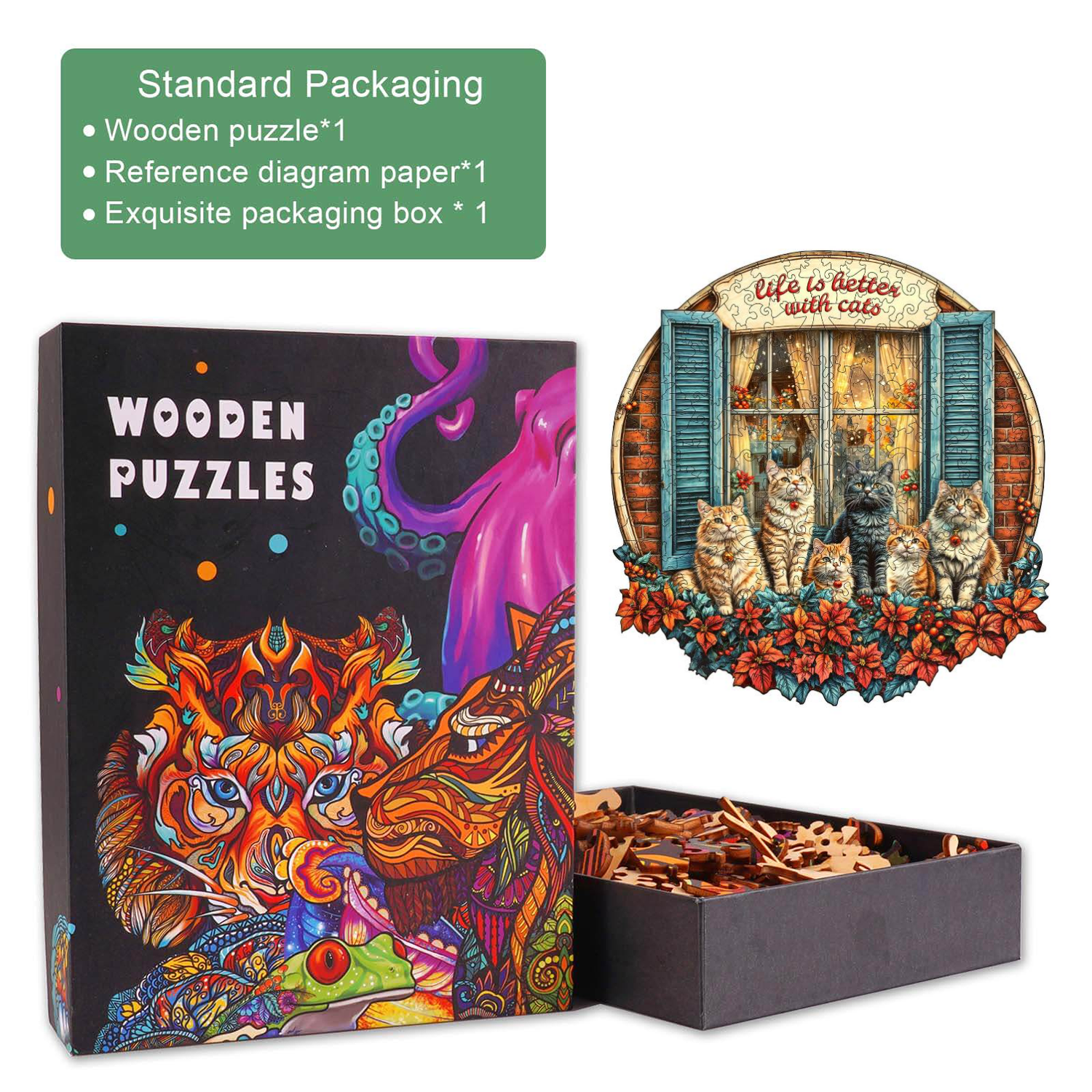 Serenade of Cats Wooden Jigsaw Puzzle